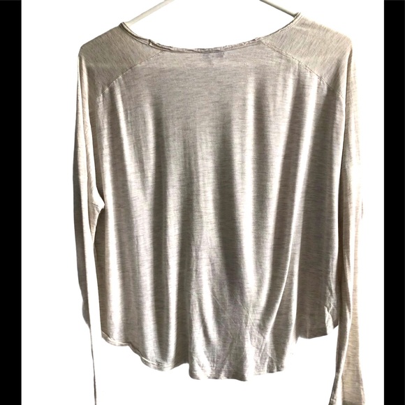 WILFRED oatmeal high-low slouchy cropped top sz S! - Picture 2 of 4
